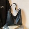 Bolso de mano coreano de gran capacidad para mujer, estilo cubo, informal, de lichi, para debajo del brazo, moderno, para el hombro, 2025