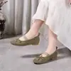 Bailarinas de Gamuza sin Cordones de Punta Baja para Mujer, Zapatos Planos de Estilo Bosque Sencillo, Zapatos Casuales para Mujer, Mary Jane