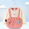 Babero de terciopelo de cristal para bebé, impermeable, antidesgaste, con bolsillo de arroz, para otoño e invierno, delantal para madre y bebé.