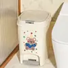 Cubo de Basura Grande para Cocina Operado con Pedal Alto Valor Estampado de Dibujos Animados Baño Dormitorio Nuevo Tapa Pop-Up Papelera Shi Hua