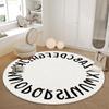 Alfombra Redonda de Cachemira de Punto Alfombra de Piso con Letra Inglesa Suave Cera Cómoda Sala de Estar Alfombra ins Vestidor Felpudo