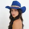 Sombrero de Vaquero Tachonado Transfronterizo Temática del Día de la Independencia de América Estilo Occidental Sombrero para el Sol Sombrero de Fiesta para Festival de Música de Mujeres