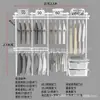 Armario metálico modular 1.1-2.5 m de ancho perchero abierto apartamento pequeño perchas dormitorio columna AA almacenamiento