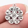 23X19Mm 2.3g Plata Antigua DIY Accesorios para Manualidades Artículo de Venta Caliente Transfronteriza Colgante con Patrón de Flor Redonda