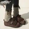 Botas de Nieve Calientes Engrosadas Universales para Mujer, Nuevo Modelo Invierno 2025, Tenis de Velcro para Dedos Grandes, Zapatos Peludos de Suela Gruesa