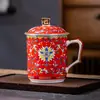 Jingdezhen porcelana escritório Copa grande capacidade home office presente Copo criativo chinês com tampa