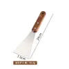 Espátula de cocina de acero inoxidable con mango de madera, espátula para teppanyaki, espátula para bistec, espátula para panqueques, espátula para pizza, utensilio de cocina para sartenes antiadherentes