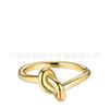 Latón chapado en oro de 18K diseño europeo y americano anillo nudo simple retro anillo ins RC2208