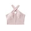 Top Tubo de Una Pieza Estilo Europeo y Americano con Tirantes Cruzados al Cuello para Mujer Verano Sexy Chica Caliente Top Deportivo de Yoga con Almohadillas en el Pecho