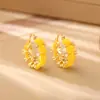 Pendientes populares de circón rosa, dulces, románticos, frescos, de moda, pendientes de alta gama, elegantes pinzas para orejas estilo hada, modernos