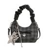Bolso Pequeño Casual a Cuadros para Mujer 2025 Nueva Moda Bolso Bandolera Plegado Bolso Nube Textura de Verano Bolso Cruzado con Cadena