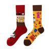 Calcetines asimétricos de diseño original AB para hombre y mujer, calcetines de algodón creativos de dibujos animados AB, estilo callejero de moda, personalidad