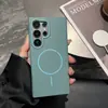 Adecuado para Samsung S26Ultra Funda Magnética para Teléfono S23U Tacto de Piel Mate Anticaídas A57 Funda Protectora A07 Transfronterizo