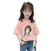 Camiseta de Manga Corta 100% Algodón Puro para Niña, Nuevo Estilo de Verano, Moda Coreana, Top Casual Versátil, Camiseta Básica de Moda