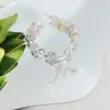 Pulsera Joyería Estilo Nacional, Pulsera Flor de Lirio del Valle Estilo Chino, Cuentas de Buda Tapa de Leche, Pulsera Flor Explosión, Cuentas Redondas de 10 mm, Pulsera de Perlas de Imitación