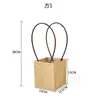 Bolsa de Caja de Flores Portátil de Papel Kraft Cesta de Flores Impermeable Engrosada Flor Florero Planta Macetada Suculenta Caja de Flores