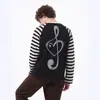 Camiseta de Manga Larga con Retazos Rayados Estilo Retro Americano para Hombres y Mujeres Otoño Tendencia Marca Holgada Top Versátil de Manga Raglán para Parejas