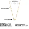 Collar de Acero Inoxidable Chapado en Oro de 18K con Borla en Forma de Y de Flor de Cuatro Pétalos y Circonita Europeo y Americano Cadena para Clavícula Joyería Fina Sencilla para Mujer