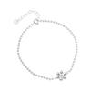 925 Sterling Silver Irregular Flower Round Bead Bracelet para Mulheres Design de Nicho Simples Mori Estilo Doce Pulseira Floral 6048A