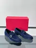 Mocasines de ante de lujo ligero estilo italiano para hombre FRGM hebilla de metal zapatos de cuero slip-on zapatos cruzados de comercio exterior zapatos perezosos