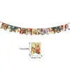 Banner de Guirnaldas para Fiesta Navideña Papá Noel Muñeco de Nieve Reno Fondo Letras Decorativas Bandera