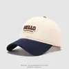 Boné de Baseball Color Block com Letras Estilo Coreano Nova Cor Outono 2025 Boné Bico de Pato Infantil Chapéu Casual Versátil para Meninos de 3 a 8 Anos