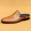 [vip para] comercio exterior baotou pantuflas de cuero para hombre verano uso casual de negocios medio zapato tejido a mano