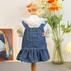 Colección de Ropa para Mascotas: Vestidos Florales de Mezclilla con Bolsillos para Perros y Gatos Pequeños y Medianos, Vestidos Florales Rojos