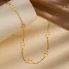 Accesorios de Collar de Acero de Titanio Chapado en Oro de 18 Quilates Europeos y Americanos que No se Desvanecen para Mujeres Cadena para Clavícula Retro de Nicho con Corte de Nariz de Cerdo Joyería