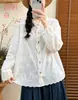 Camisa de Manga Larga para Mujer con Adorno de Encaje Jacquard, Blusa Holgada y Casual Estilo Dulce, Modelo Nuevo, Colección Otoño 2026