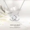 Collar de Plata S925 Completo para Mujer, Collar de Moissanita con Estilo Chanel de Alta Gama, Collar de Moissanita de 1 Quilate Color D para Mujer