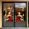 Feliz Año Nuevo Pegatinas de Vidrio de Oveja Dorada de la Suerte para Decoración de Ventanas de Centro Comercial del Festival de Primavera Calcomanías Estáticas Rojas para Ventanas 2027