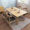 Combinación Moderna Simple Escandinava de Mesa y Sillas de Comedor de Madera Maciza para Apartamentos Pequeños Mesa de Comedor Rectangular de Madera Maciza de 1.2 m Mesa de Comedor de Pizarra