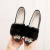 Elegantes Zapatos de Madre de Invierno 2024 Nuevos Forrados de Borrego Bordados de Tacón Bajo Cálidos Zapatos Cómodos Cheongsam con Borrego Bordado