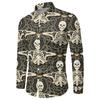 Nueva camisa de hombre europea y americana con estampado de Halloween, de Amazon, eBay y AliExpress, camisa informal personalizada de moda.