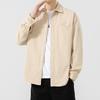Camisa de Trabajo de Algodón Puro Americano para Hombre Nueva Top Casual Camisa Holgada de Manga Larga Chaqueta Sin Planchado Color Sólido Estilo Otoño
