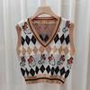 Elegante Colete de Malha Empilhado Feminino Primavera e Outono Novo Design Sentido Nicho Colete Sem Mangas Outwear All-match Colete Colete
