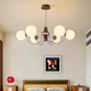 Lustre de feijão mágico estilo vintage, luz principal retrô francesa para sala de estar, luminária de cor nogueira americana para quarto e sala de jantar, luminária protetora para os olhos
