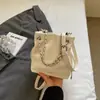 Nova Bolsa Tote Hobo Simples com Cordão de Nicho para Primavera 2026 para Mulheres, Bolsa Pequena tipo Balde, Bolsa de Ombro Fashionável para o Dia a Dia