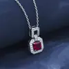 Collar para mujer Zhou Hengfu de plata s925 con rubí cultivado, regalo vintage rojo de alta gama único para mujer