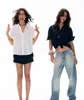 Camisa Casual Solta Seeksimpe com Tecido de Linho e Tencel, Anti-Amassado, com Punhos Dobráveis 50% Melhorados