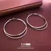 Brincos de Argola Dupla Camada Estilo Francês Moda Nicho Brincos de Linha Minimalistas Brincos de Design de Argola Simples Exquisitos para Garota Apimentada