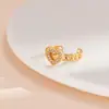 Anel Transfronteiriço de Luxo Leve Cravejado com Diamantes, Anel Aberto de Aço Titânio, Joia Moderna e Simples, Joia de Design de Nicho de Alta Qualidade