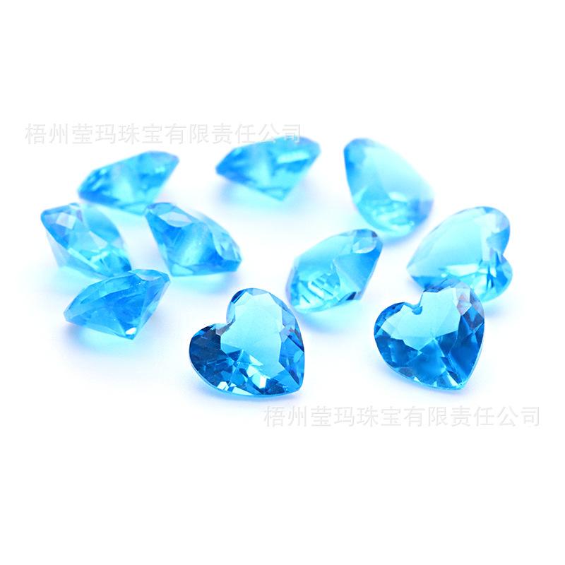 心形海蓝玻玻璃