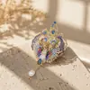 Broche de Fénix Colorido Estilo Chino para Mujer, Broche con Colgante de Borla de Perla de Lujo Ligero, Accesorio para Vestido Cheongsam