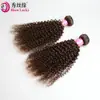 Fechamento de Cabelo Humano Africano Castanho Escuro #2 Cabelo Humano Brasileiro Cacheado Kinky