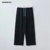 Calça Esportiva Casual Cruzada Apo para Homens, Temporada de Primavera, Corte Reto Solto, Resistente a Amassados, Color Blocking, Calça de Moletom Longa.