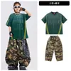 Ropa de Calle de Baile Urbana de Moda Camiseta de Manga Corta Desfile de Moda Disfraces de Performance de Breakdance para Niños Disfraces de Performance de Jazz para Niñas