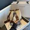 Bolsa Feminina Trançada Fashion 2026 Verão Nova Tendência Bolsa de Ombro Único Transversal Moda Color Block Bolsa de Palha Bolsa Saco