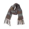 Fábrica de Bufandas Junhao Personaliza Bufanda Chal Circular Rayado de Mohair Sintético con Flecos para Comercio Exterior Europeo y Americano Otoño/Invierno